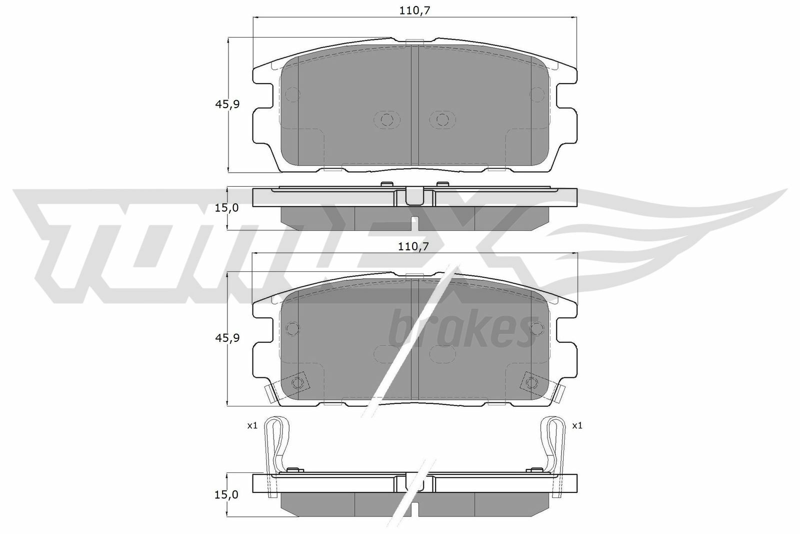 Sada brzdových platničiek kotúčovej brzdy TOMEX Brakes